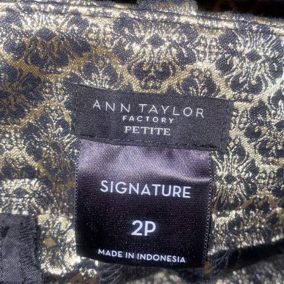 Ann Taylor Cropped Metallic Pants - Picture 3 of 3